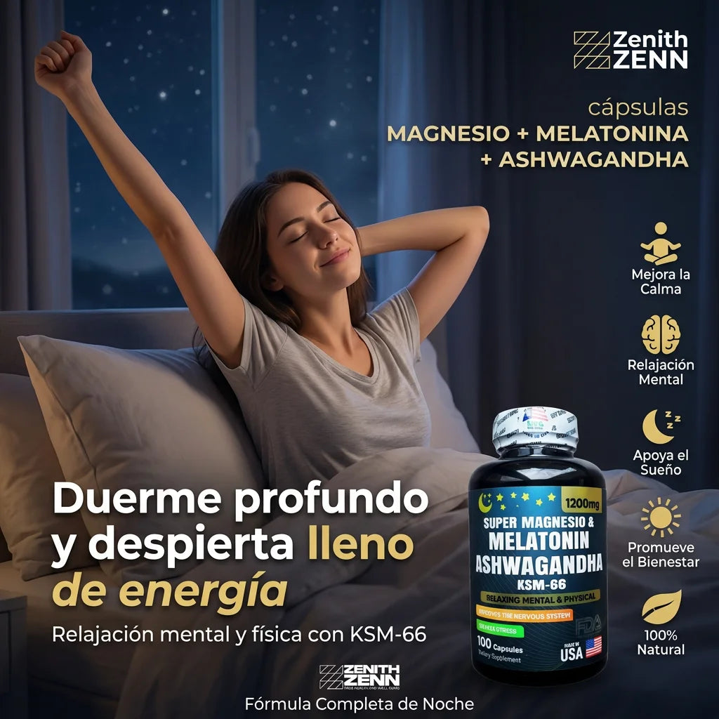 Súper Magnesio + Ashwagandha + Melatonina | Sueño y Relax | Kiunatura