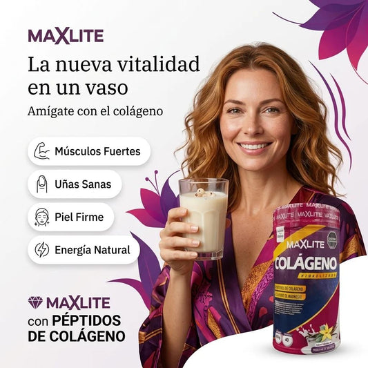 Maxlite Colágeno Hidrolizado + Péptidos | 800g Vainilla | Kiunatura