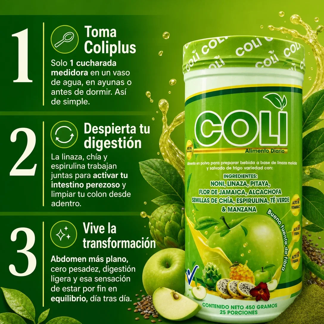 ColiPlus - Fibra Natural para Estreñimiento, Digestión y Colon Irritable