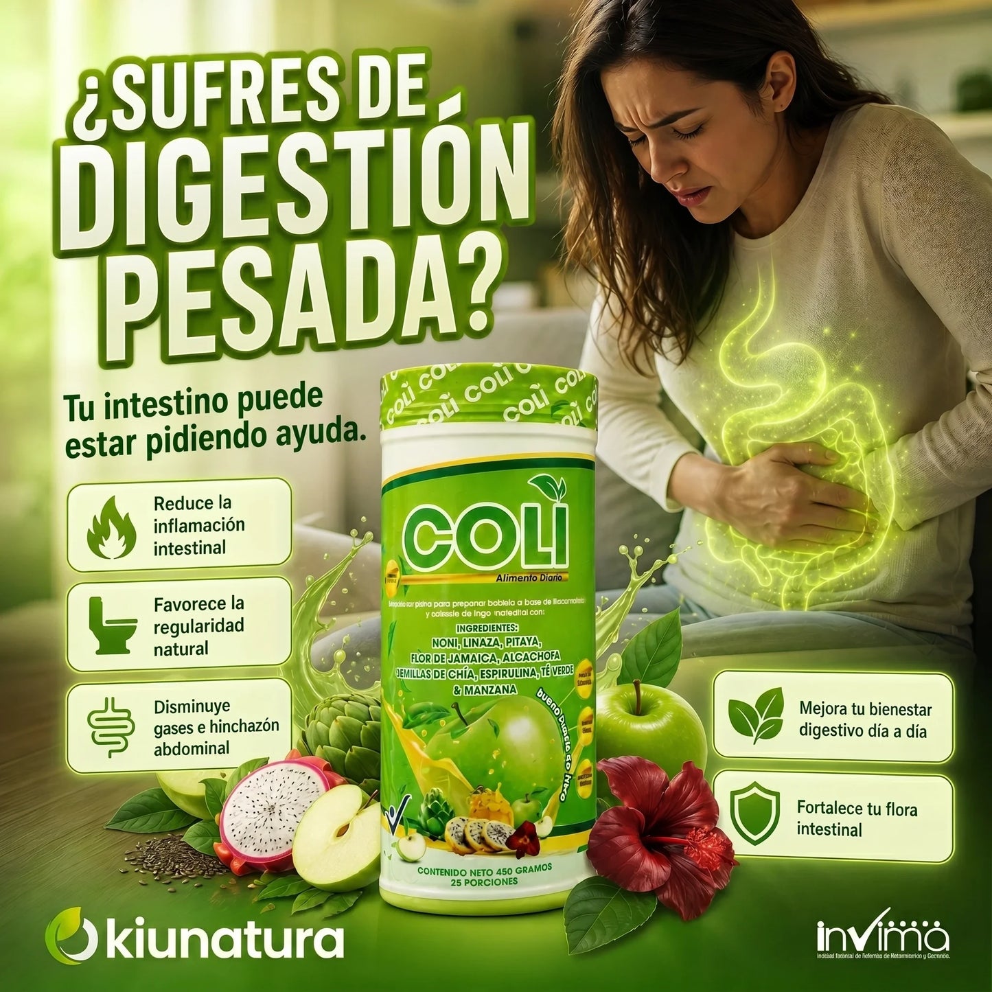 ColiPlus - Fibra Natural para Estreñimiento, Digestión y Colon Irritable