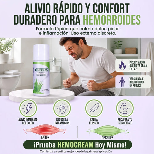 Hemocream | Alivio Rápido para Hemorroides e Inflamación | Kiunatura
