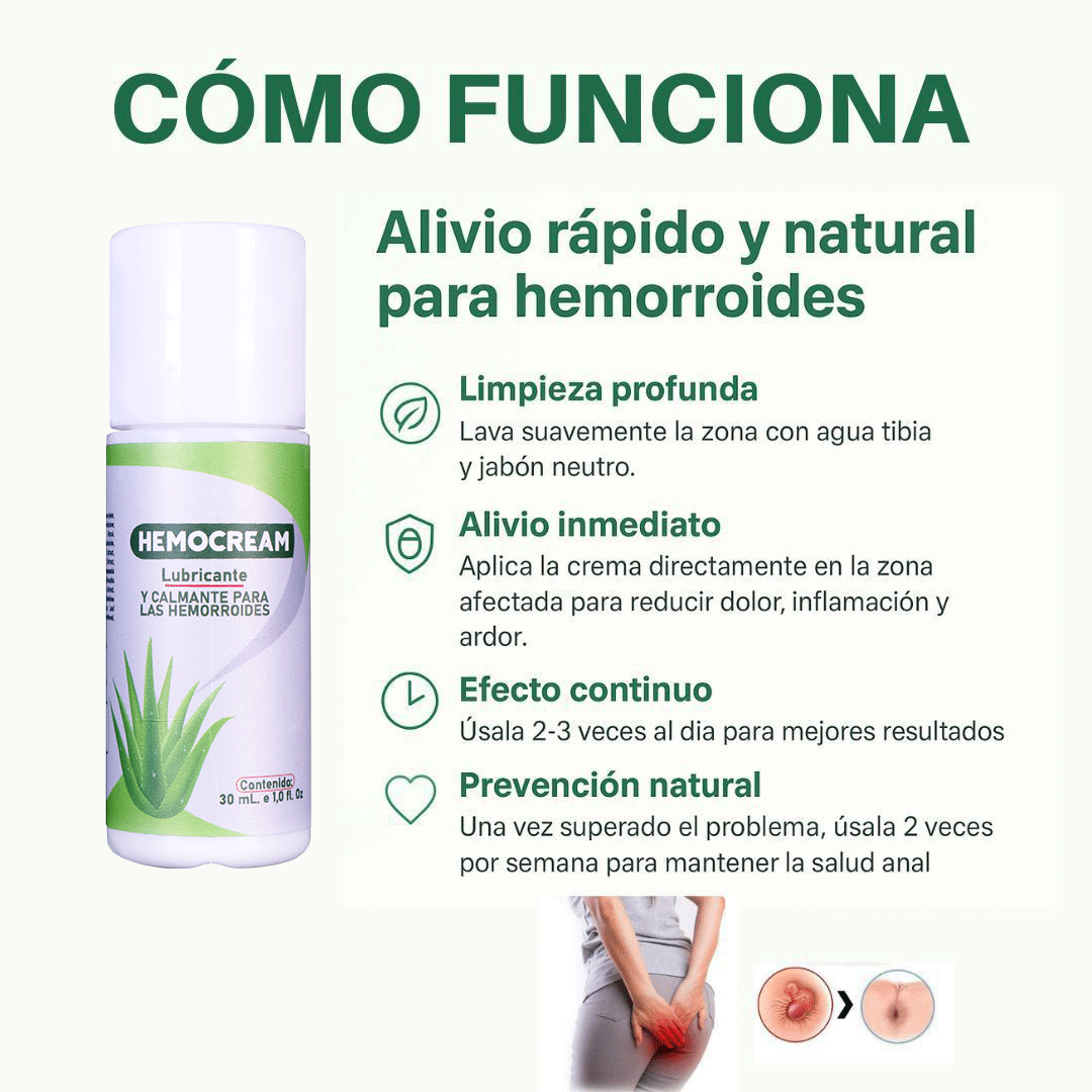 Hemocream | Alivio Rápido para Hemorroides e Inflamación | Kiunatura
